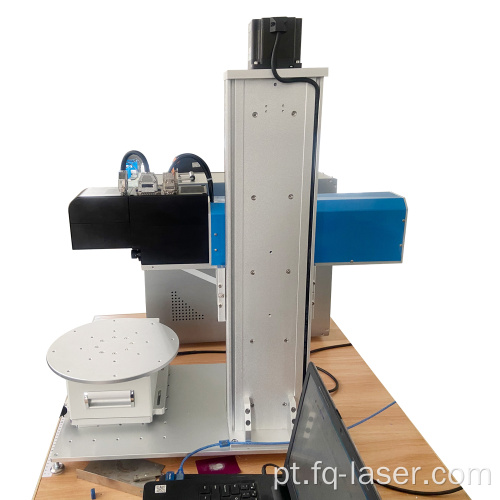 Máquina de marcação a laser de fibra 3D com mesa rotativa